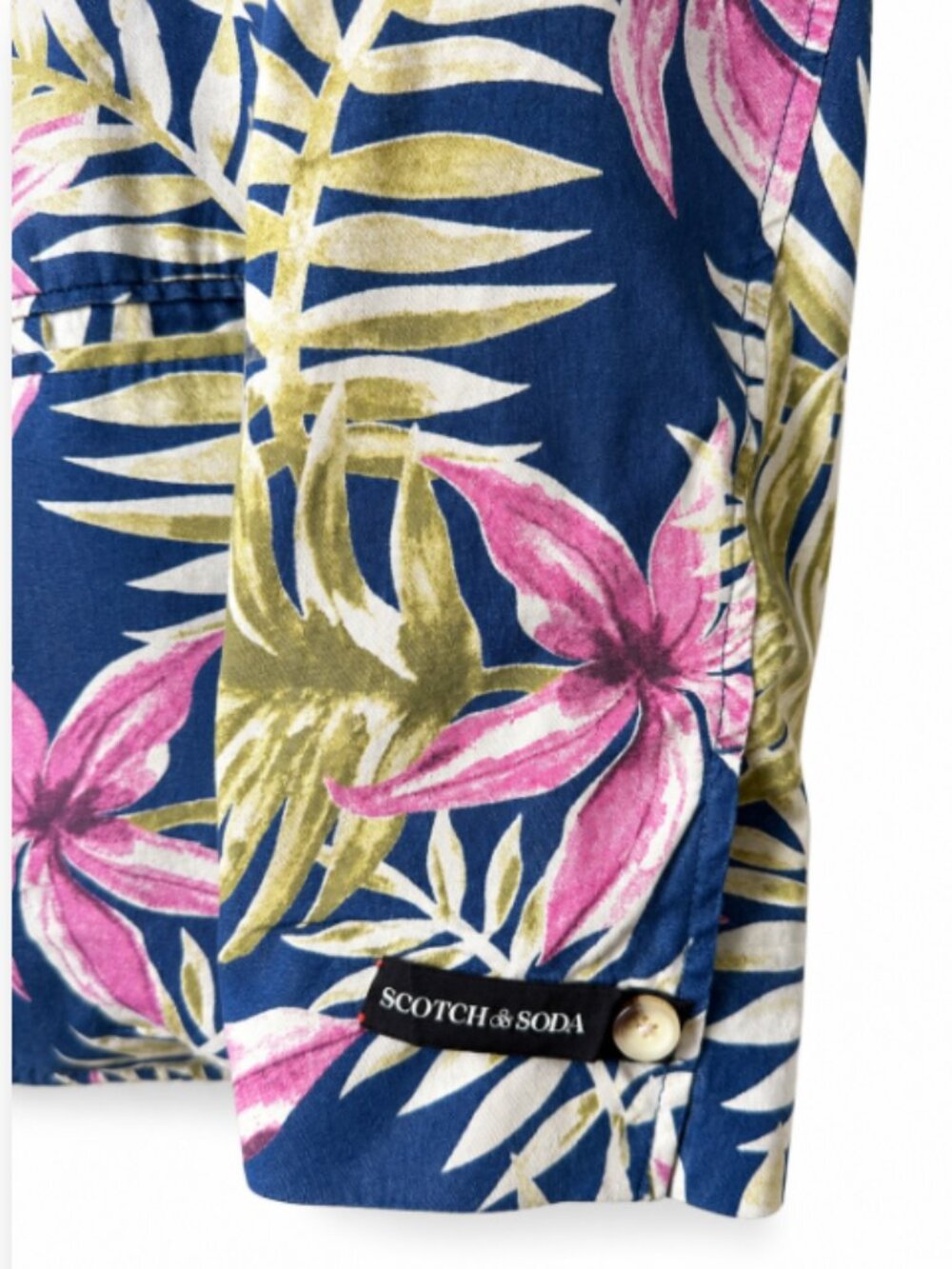 Scotch & Soda Men's Tropical Hawaiian Print Unstructured Blazer Size L - Picture 9 of 9
